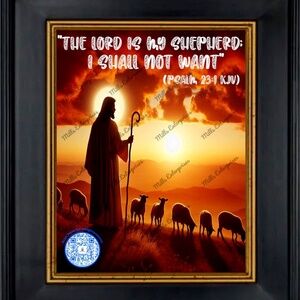 The Lord is my Shepherd (Psalm 23) Home Decor Artwork gift.The Lord is our guide
